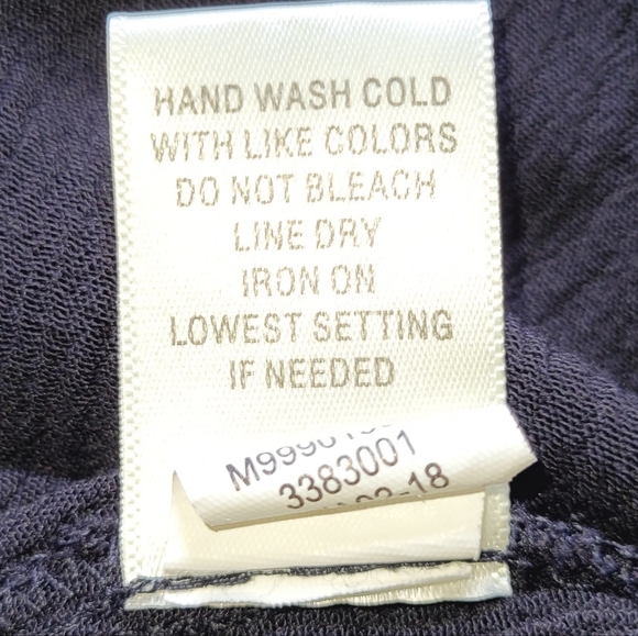 John Paul Richard 3/4 Sleeve Black Top, Size Medium, Lace Neck - Picture 5 of 5